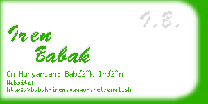 iren babak business card